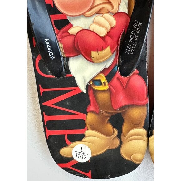 Disney's Snow White Born Grumpy Character Flip Flops Adult Unisex Size L (11/12) - Picture 12 of 12